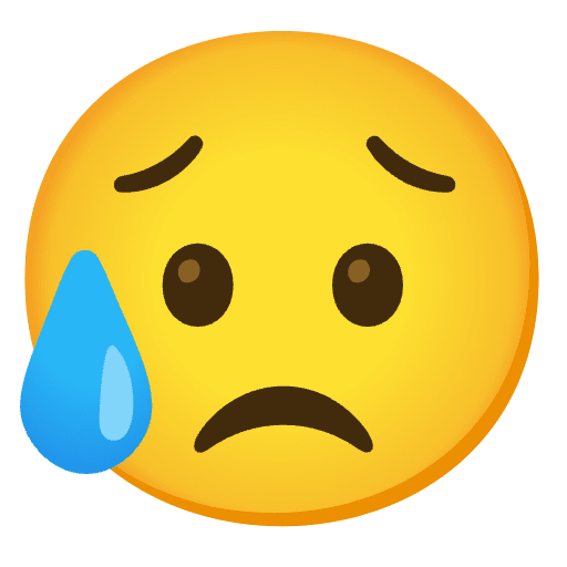 Sad But Relieved Face Emoji from Noto Emoji Set