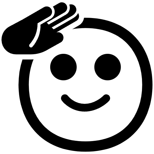 Saluting Face High Contrast Emoji from Fluent Emoji High Contrast Set