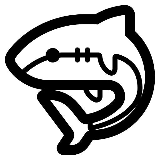 Shark High Contrast Emoji from Fluent Emoji High Contrast Set
