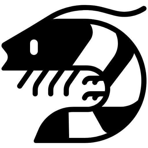 Shrimp High Contrast Emoji from Fluent Emoji High Contrast Set
