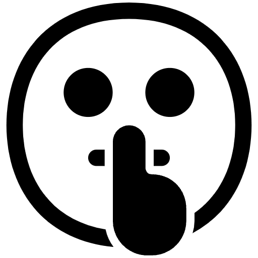 Shushing Face High Contrast Emoji from Fluent Emoji High Contrast Set
