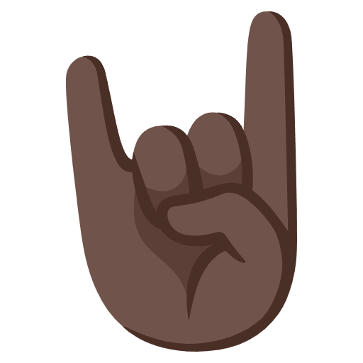 Sign Of The Horns Dark Skin Tone Element from Noto Emojis Set
