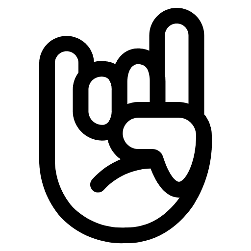 Sign Of The Horns High Contrast Default Emoji from Fluent Emoji High Contrast Set