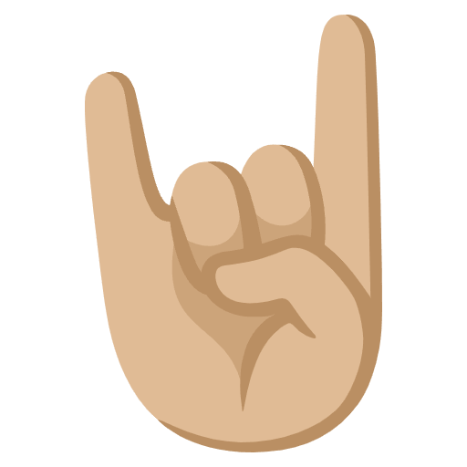 Sign Of The Horns Medium Light Skin Tone Emoji from Noto Emojis Set