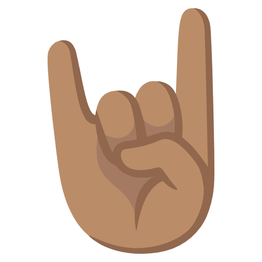 Sign Of The Horns Medium Skin Tone Emoji from Noto Emoji Set