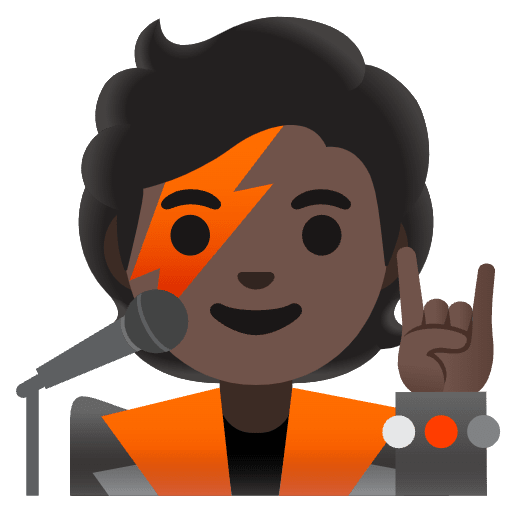 Singer Dark Skin Tone Emoji from Noto Emoji Set