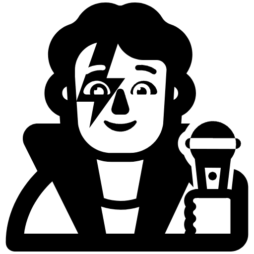 Singer High Contrast Default Emoji from Fluent Emoji High Contrast Set
