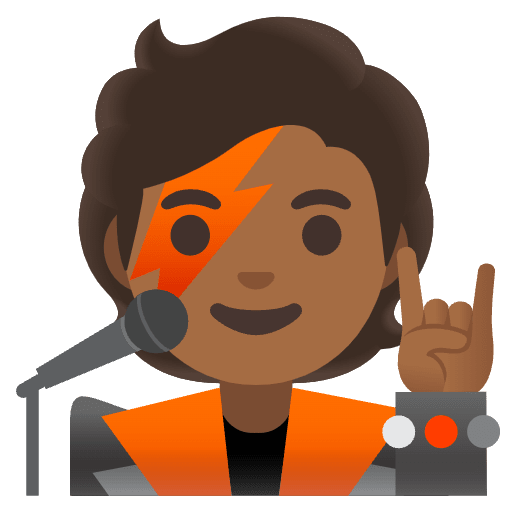 Singer Medium Dark Skin Tone Emoji from Noto Emojis Set