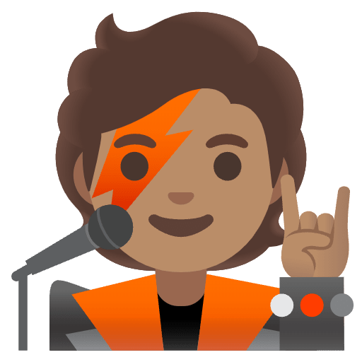 Singer Medium Skin Tone Emoji from Noto Emoji Set