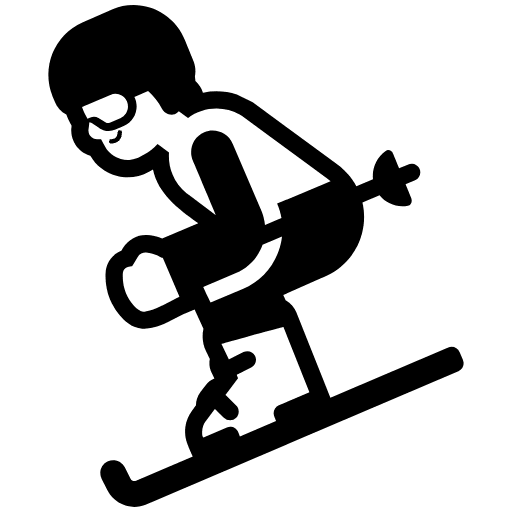 Skier High Contrast Emoji from Fluent Emoji High Contrast Set