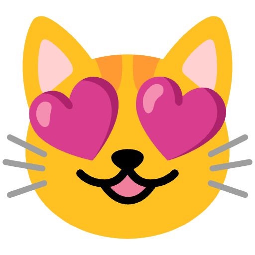 Smiling Cat With Heart Eyes Emoji from Noto Emojis Set