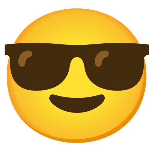 Smiling Face With Sunglasses Emoji from Noto Emojis Set