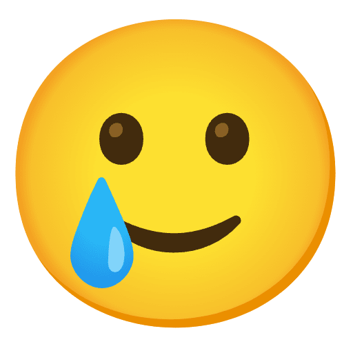 Smiling Face With Tear Emoji from Noto Emoji Set