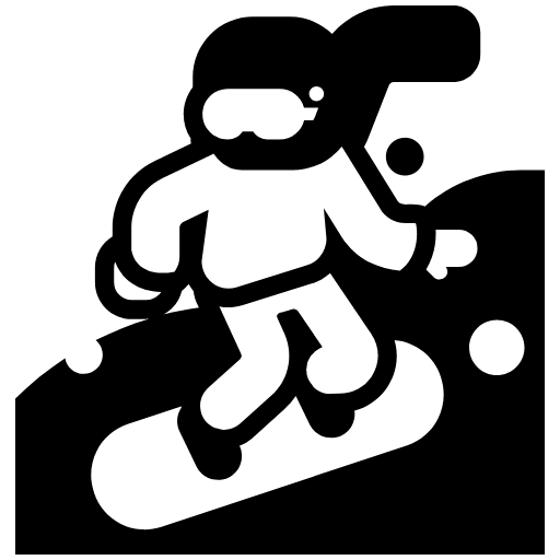 Snowboarder High Contrast Default Emoji from Fluent Emoji High Contrast Set