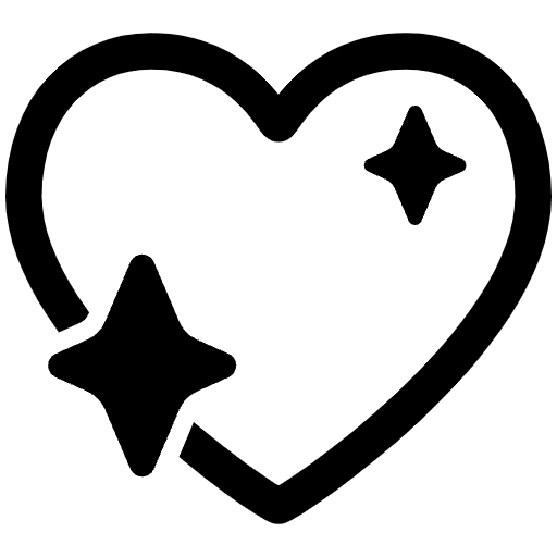 Sparkling Heart High Contrast Emoji from Fluent Emoji High Contrast Set