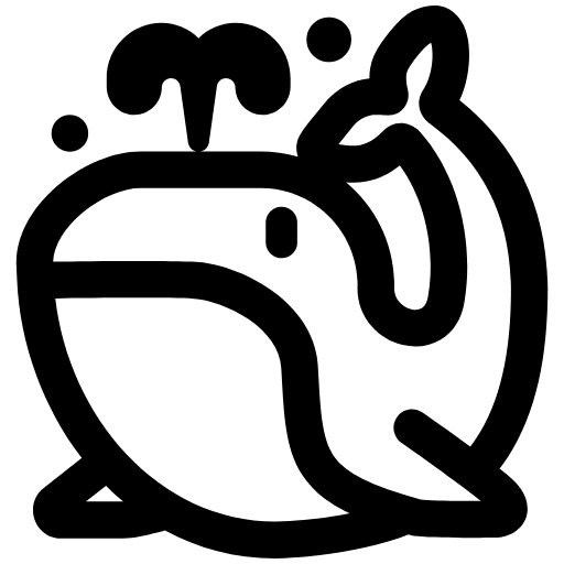 Spouting Whale High Contrast Emoji from Fluent Emoji High Contrast Set