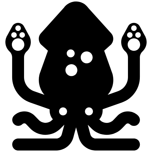 Squid High Contrast Element from Fluent Emoji High Contrast Set