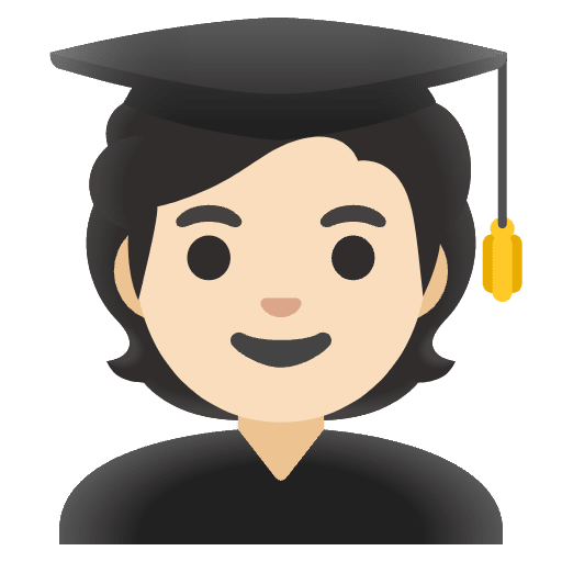 Student Light Skin Tone Emoji from Noto Emojis Set