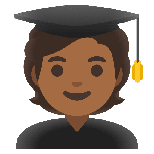 Student Medium Dark Skin Tone Element from Noto Emojis Set