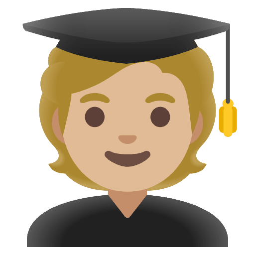 Student Medium Light Skin Tone Emoji from Noto Emojis Set