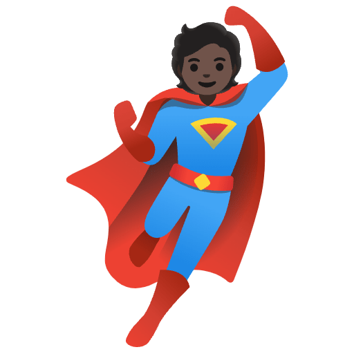 Superhero Dark Skin Tone Emoji from Noto Emoji Set