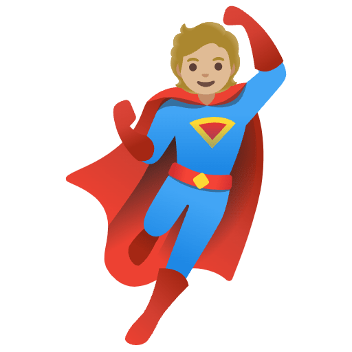 Superhero Medium Light Skin Tone Emoji from Noto Emoji Set