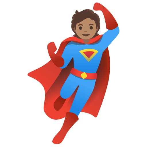 Superhero Medium Skin Tone Emoji from Noto Emojis Set