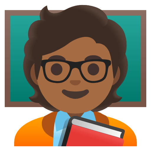 Teacher Medium Dark Skin Tone Emoji from Noto Emoji Set