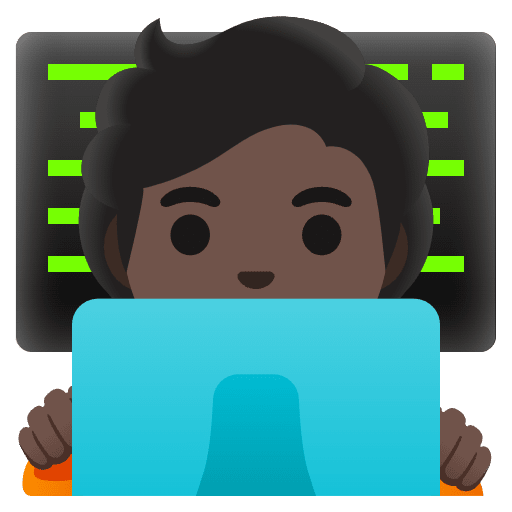 Technologist Dark Skin Tone Emoji from Noto Emoji Set