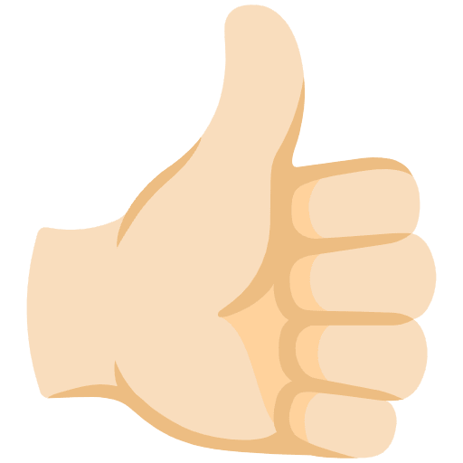 Thumbs Up Light Skin Tone Emoji from Noto Emoji Set