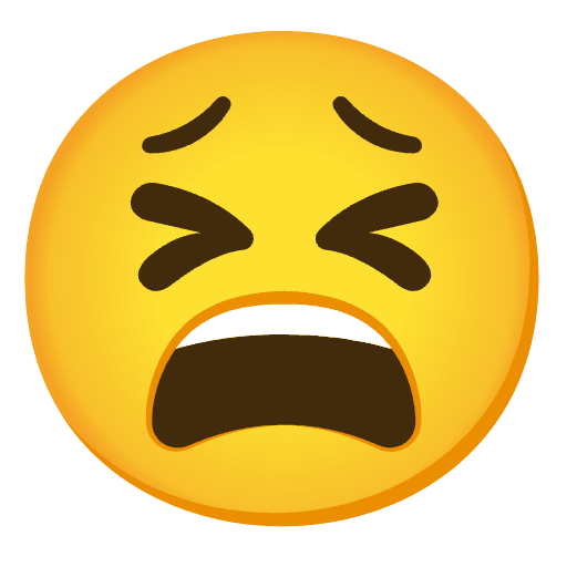 Tired Face Emoji from Noto Emojis Set
