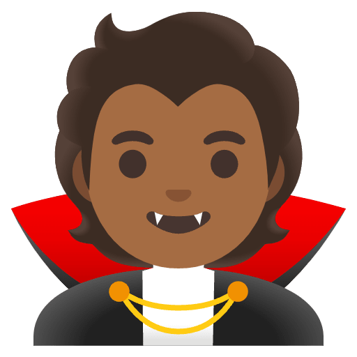 Vampire Medium Dark Skin Tone Emoji from Noto Emojis Set