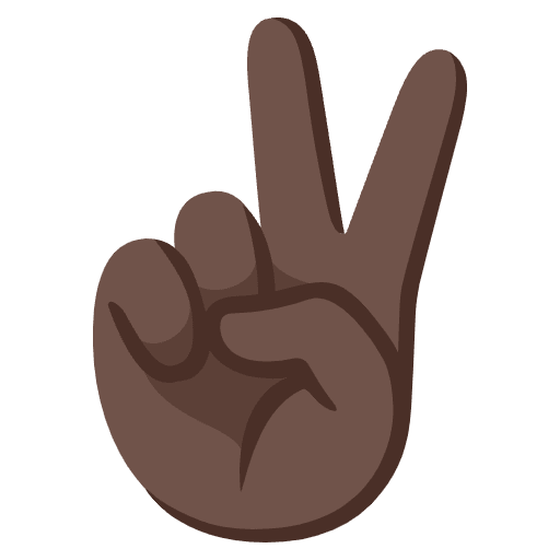 Victory Hand Dark Skin Tone Emoji from Noto Emoji Set