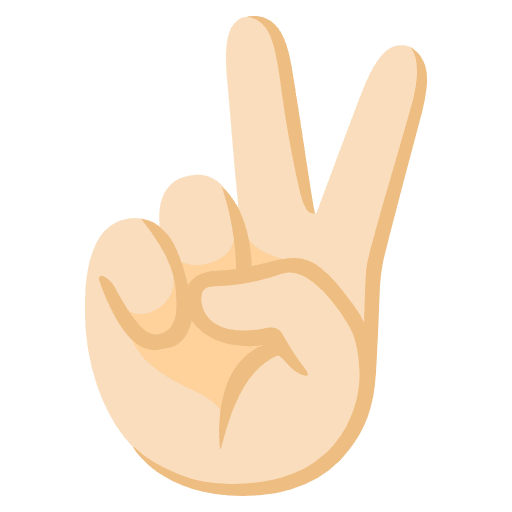 Victory Hand Light Skin Tone Emoji from Noto Emoji Set
