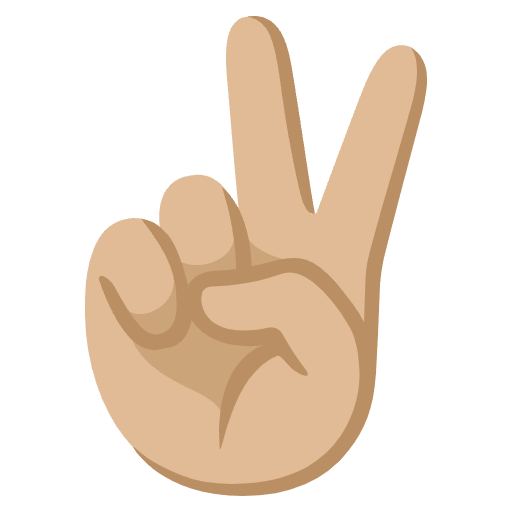 Victory Hand Medium Light Skin Tone Emoji from Noto Emojis Set
