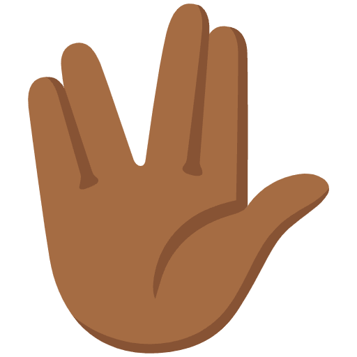 Vulcan Salute Medium Dark Skin Tone Emoji from Noto Emojis Set