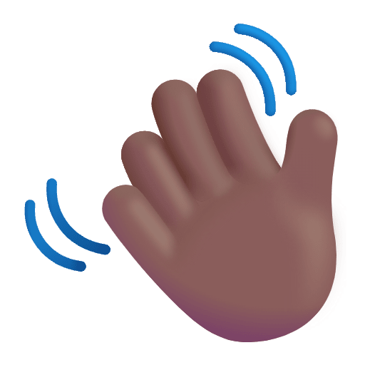 Waving Hand Color Medium Dark Emoji from Fluent Emoji Color Set