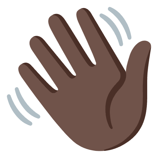 Waving Hand Dark Skin Tone Emoji from Noto Emoji Set