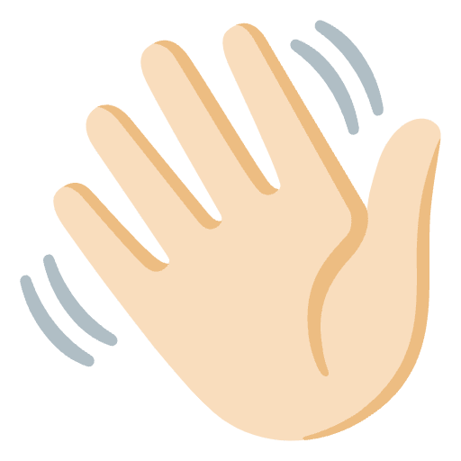 Waving Hand Light Skin Tone Emoji from Noto Emoji Set