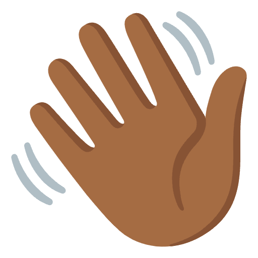 Waving Hand Medium Dark Skin Tone Emoji from Noto Emoji Set