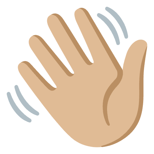 Waving Hand Medium Light Skin Tone Emoji from Noto Emoji Set