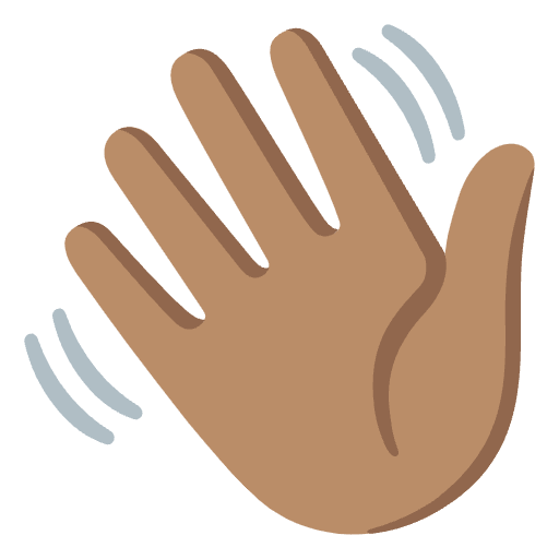 Waving Hand Medium Skin Tone Emoji from Noto Emojis Set