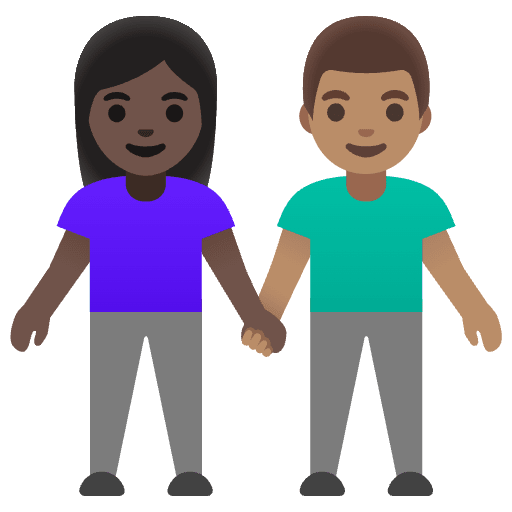 Woman And Man Holding Hands Dark Skin Tone Medium Skin Tone Element from Noto Emojis Set