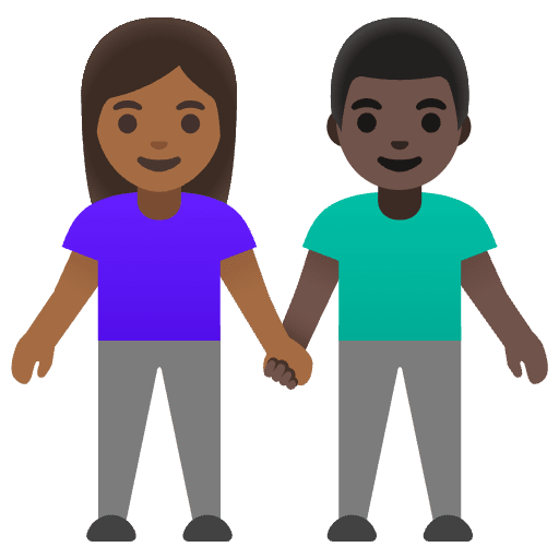 Woman And Man Holding Hands Medium Dark Skin Tone Dark Skin Tone Emoji from Noto Emojis Set
