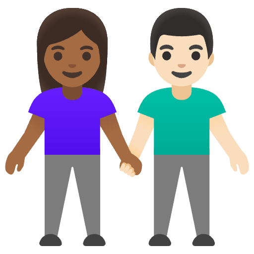 Woman And Man Holding Hands Medium Dark Skin Tone Light Skin Tone Element from Noto Emojis Set