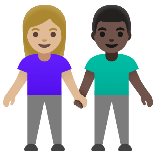 Woman And Man Holding Hands Medium Light Skin Tone Dark Skin Tone Element from Noto Emojis Set