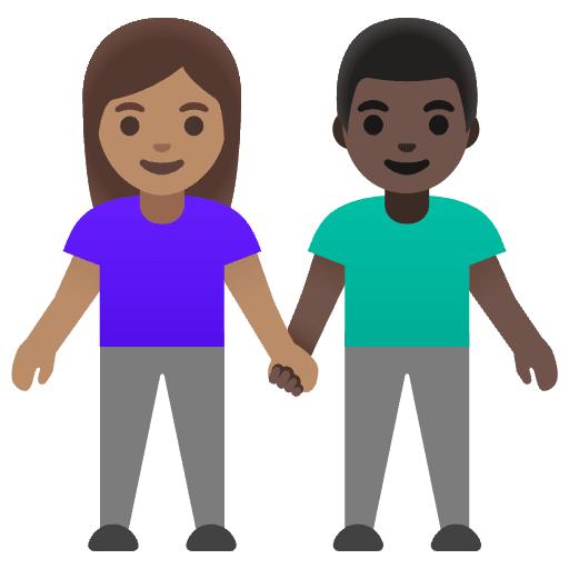 Woman And Man Holding Hands Medium Skin Tone Dark Skin Tone Element from Noto Emojis Set
