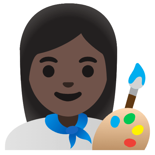 Woman Artist Dark Skin Tone Emoji from Noto Emoji Set