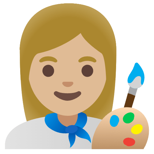 Woman Artist Medium Light Skin Tone Element from Noto Emojis Set