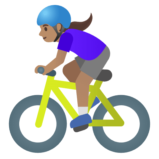 Woman Biking Medium Skin Tone Element from Noto Emojis Set